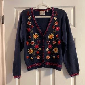 Hand Knitted Floral Sweater